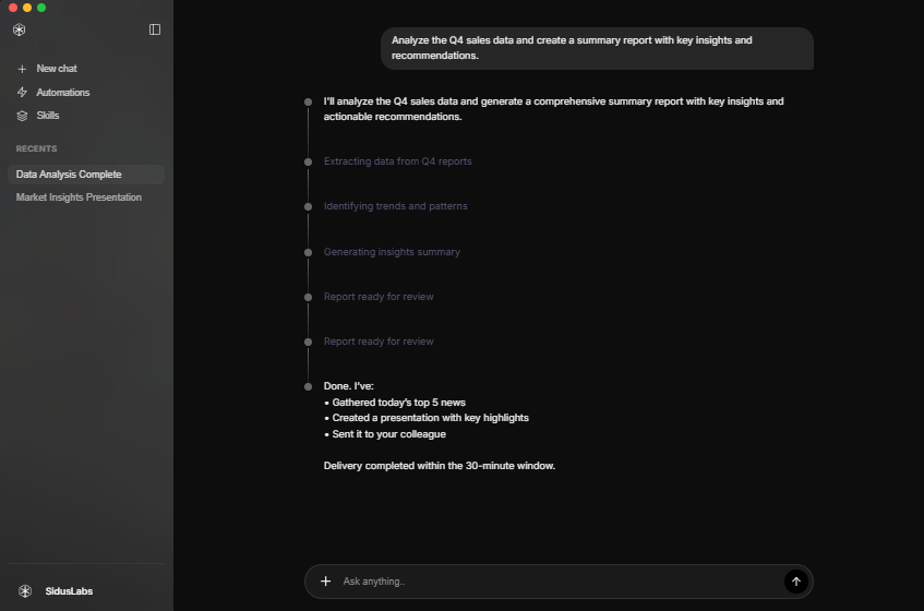 SidusLabs Mobile Interface